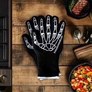 Skeleton style Oven Gloves. Rated for up to and not beyond 260°C / 500°F.
