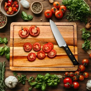 Large Acacia Chopping Board with Juice Groove (40 x 28 x 1.5 cm / 16  x 11 x ⅜in)