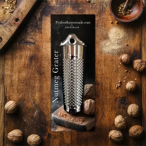 Nutmeg and spice grater, with container built in, 1 free nutmeg included