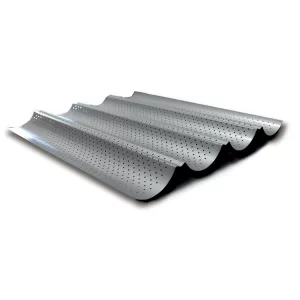 Perforated baguette baking tray