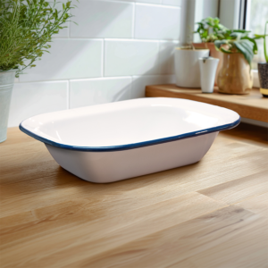 26cm White Enamel Pie Dish